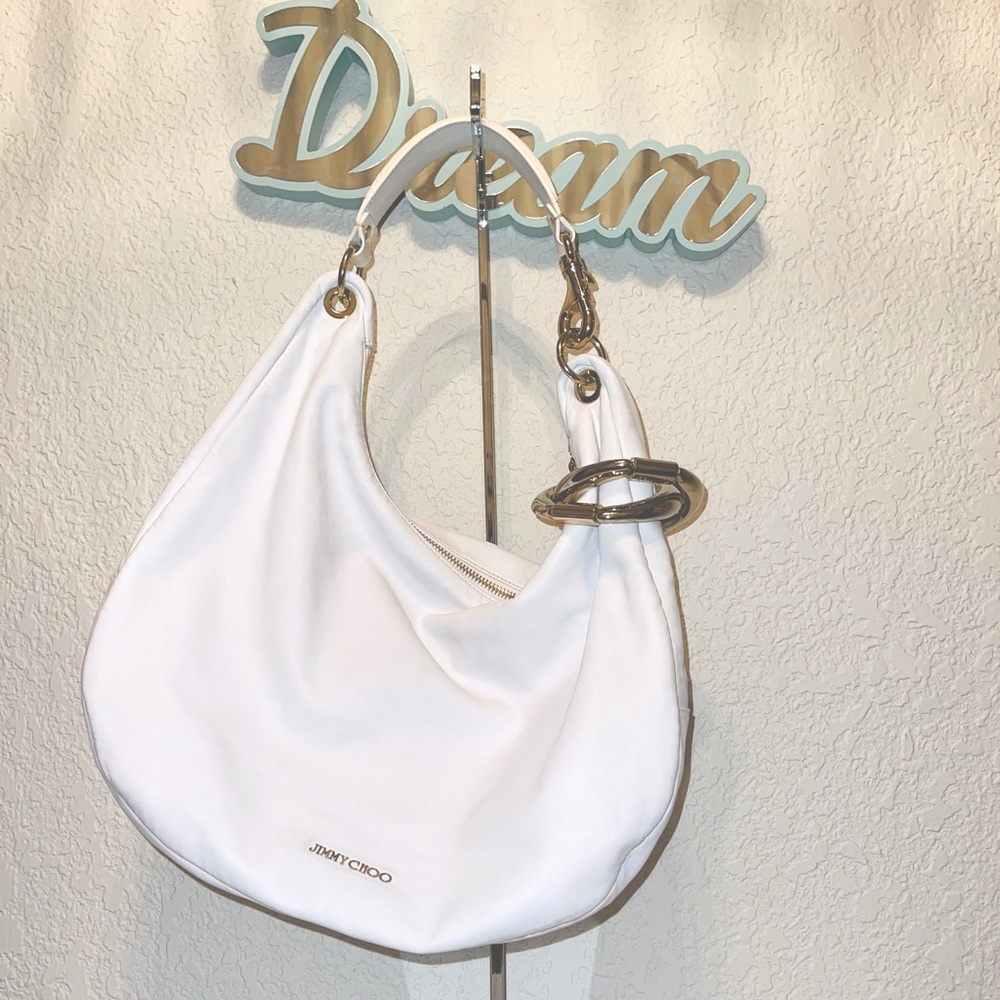Jimmy Choo White Solar Hobo - Shoulder Bag